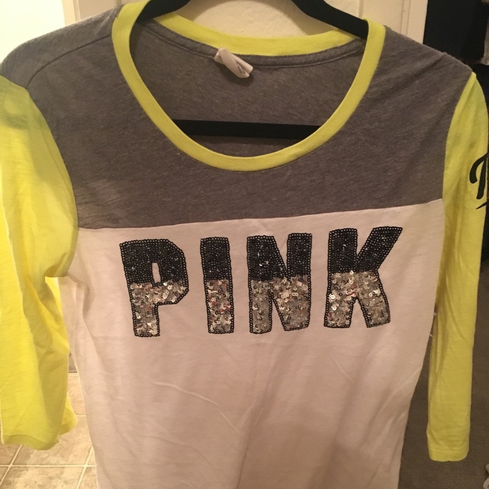 Pink baseball tee